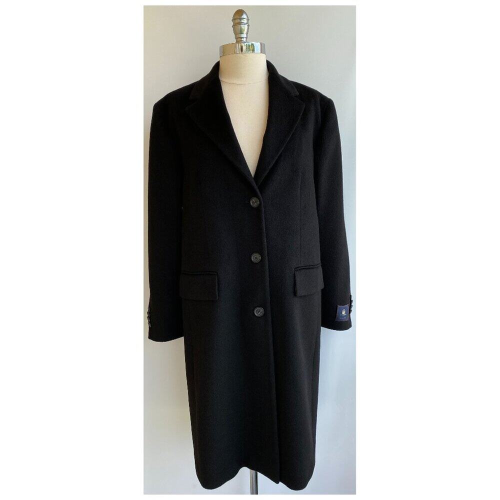 NWT Les Copains Black Colombo Virgin Wool Coat Italian 46, US 10
